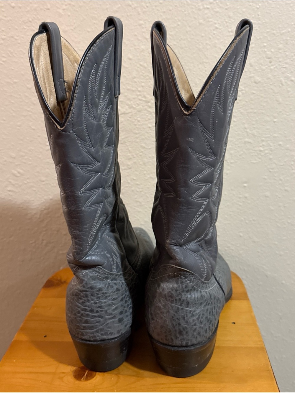 Palomino Men's Grey Western Cowboy Boots - Classic Embroidered Shaft - Picture 5 of 13